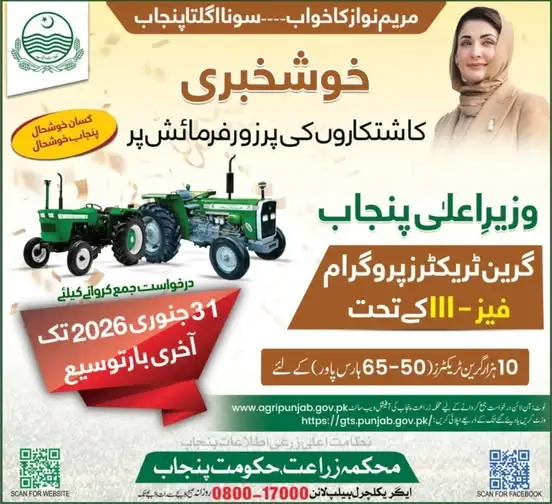 Chief Minister Punjab Green Tractor Scheme Phase III 2 Green Tractor Date